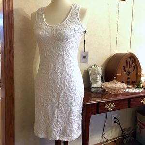 NEW CALVIN KLEIN White Lace Midi Dress Size 2